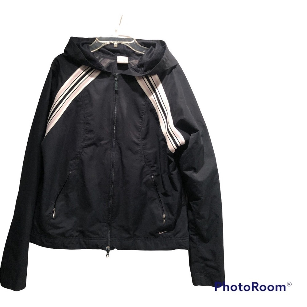 Nike Wind Breaker/Rain Jacket White Blue Stripe